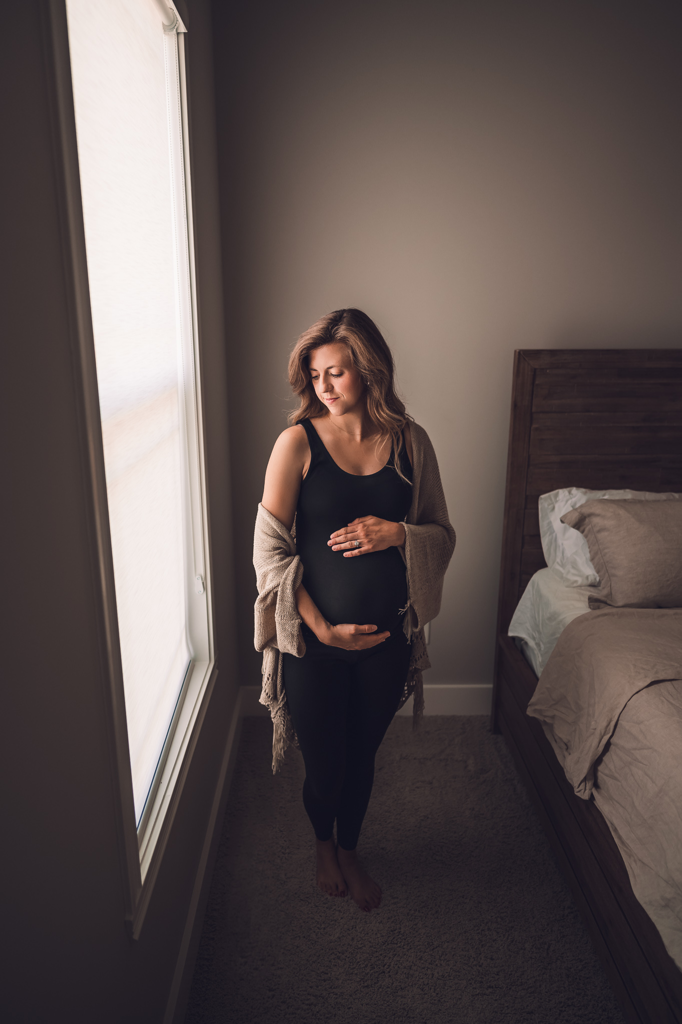In-home maternity photography session by Mackenzie Thada 
