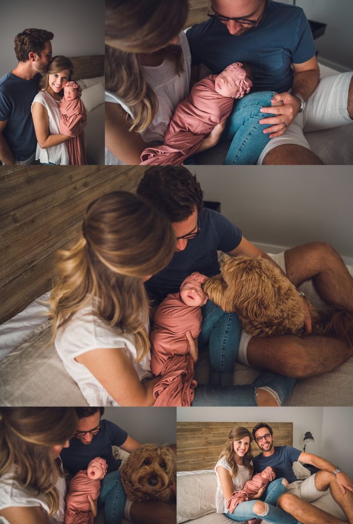 In Home Newborn Photos with Dog